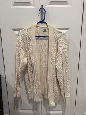 Sunday Best Ivory Cable Knit Open Cardigan